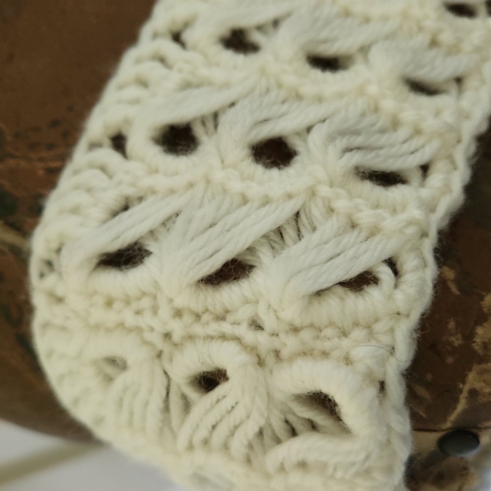 Handmade Crochet Knit Tank Cream Colored Yarn - Picture 5 of 7